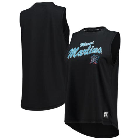 Women's DKNY Sport Black Miami Marlins Marcie Tank Top