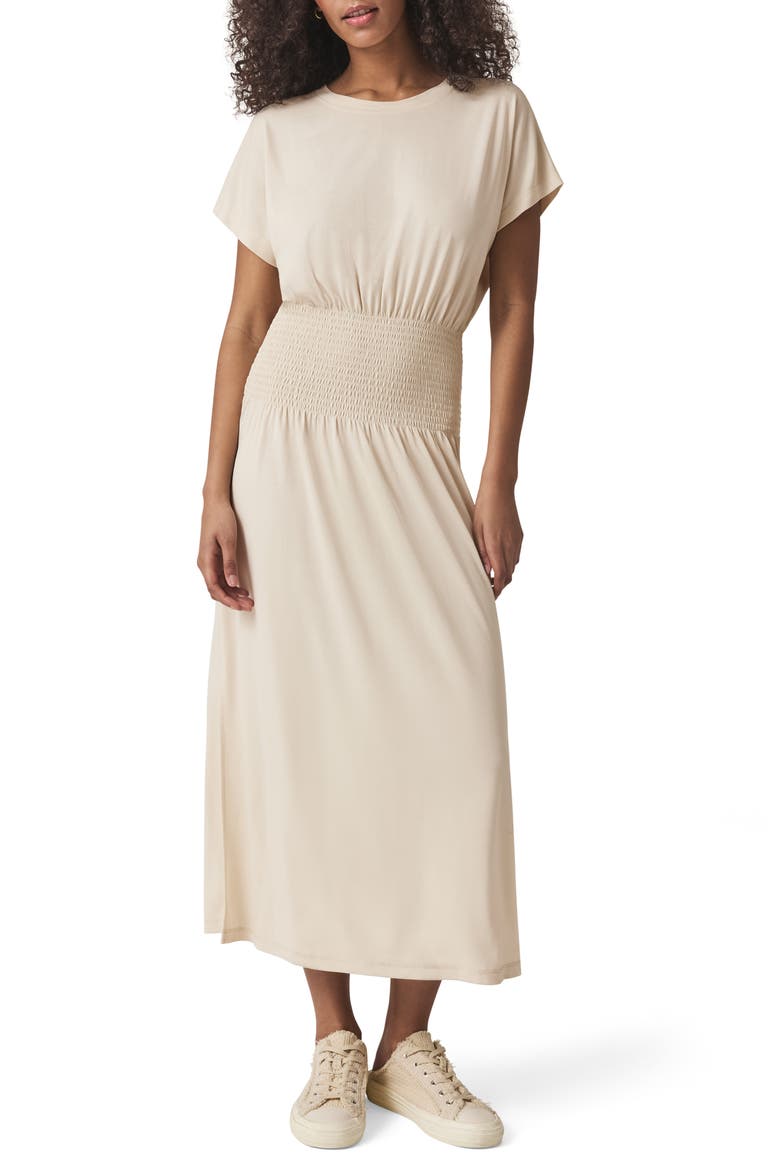 Giada Smock Waist Sandwash Knit Midi Dress, Main, color, MOONSTONE