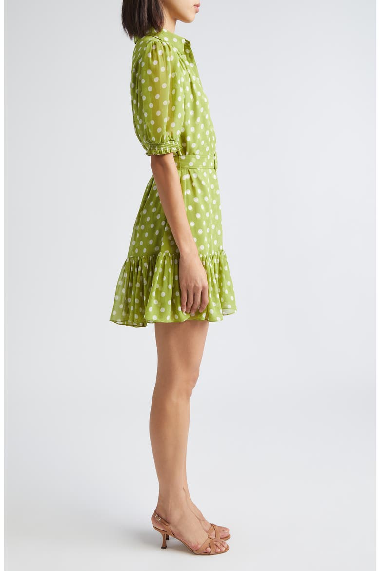 Camille Polka Dot Minidress, Alternate, color, PICKLE/IVORY