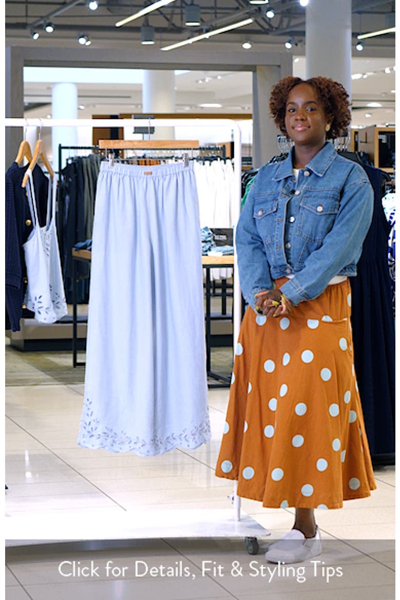 Embroidered Eyelet Linen Pants video