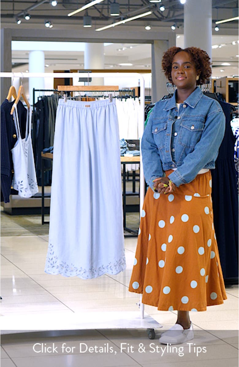 Embroidered Eyelet Linen Pants, sales video thumbnail