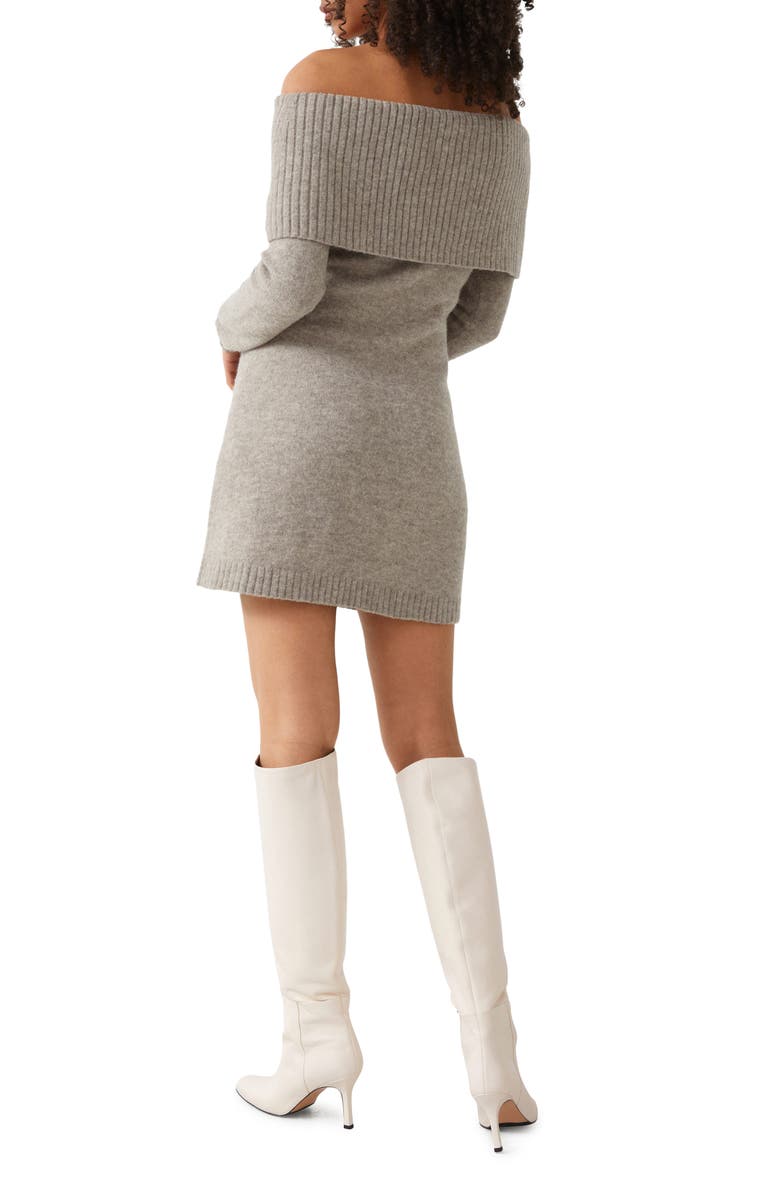 & Other Stories Off the Shoulder Long Sleeve Wool Blend Sweater Minidress, Alternate, color, 