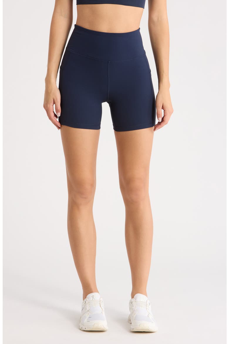 Perform Pocket Bike Shorts, Main, color, NAVY SAPPHIRE