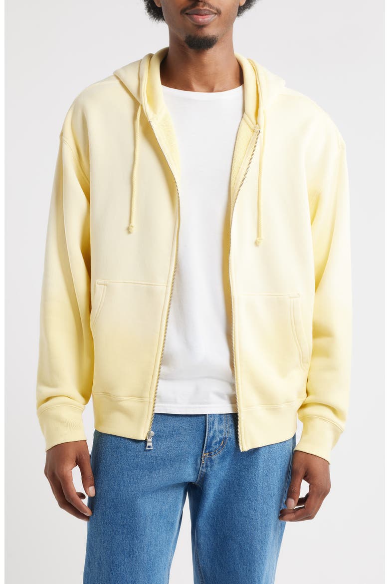 Core Oversize Terry Full Zip Hoodie, Main, color, SUN FADED BUTTER