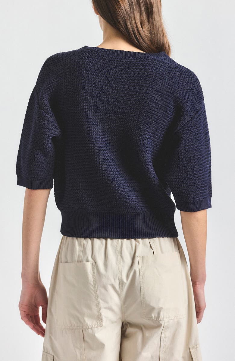 Derek Lam 10 Crosby Madison Elbow Sleeve Sweater, Alternate, color, Navy