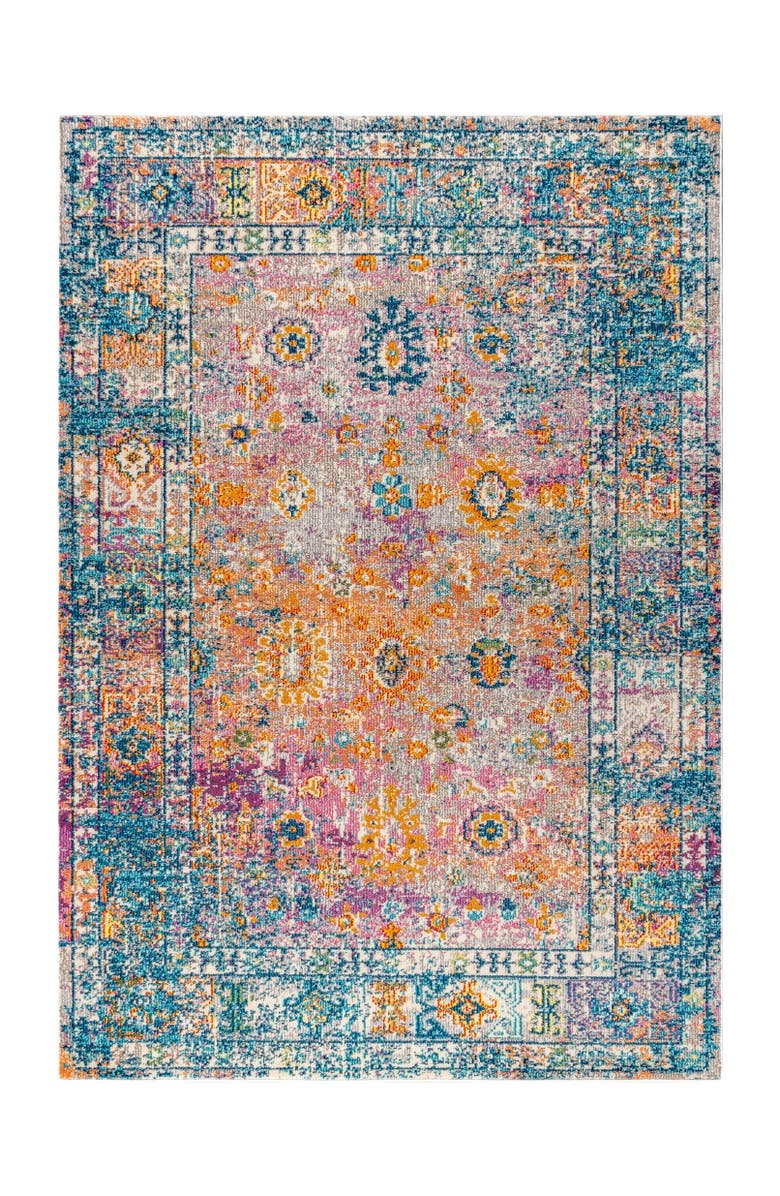JONATHAN Y Bohemian FLAIR Boho Vintage Medallion Area Rug, Main, color, Cream/Navy