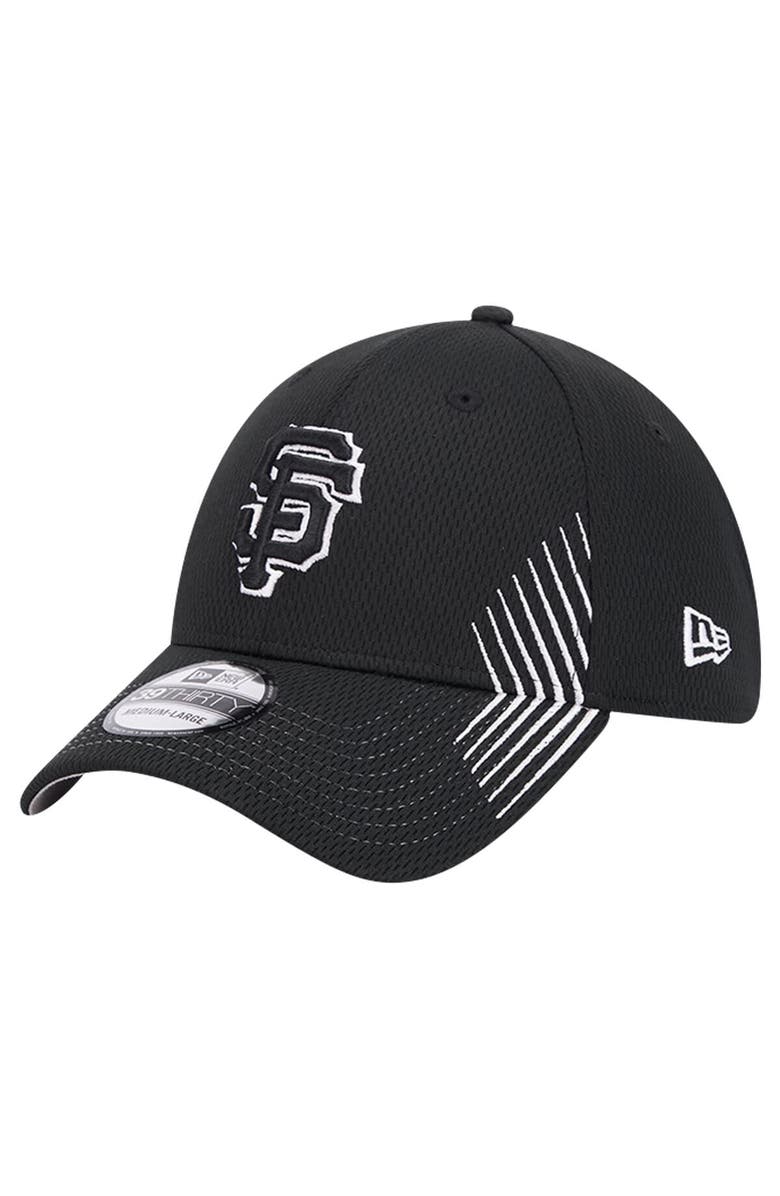 New Era Men's New Era Black San Francisco Giants Active Dash Mark 39THIRTY Flex Hat, Main, color, Black