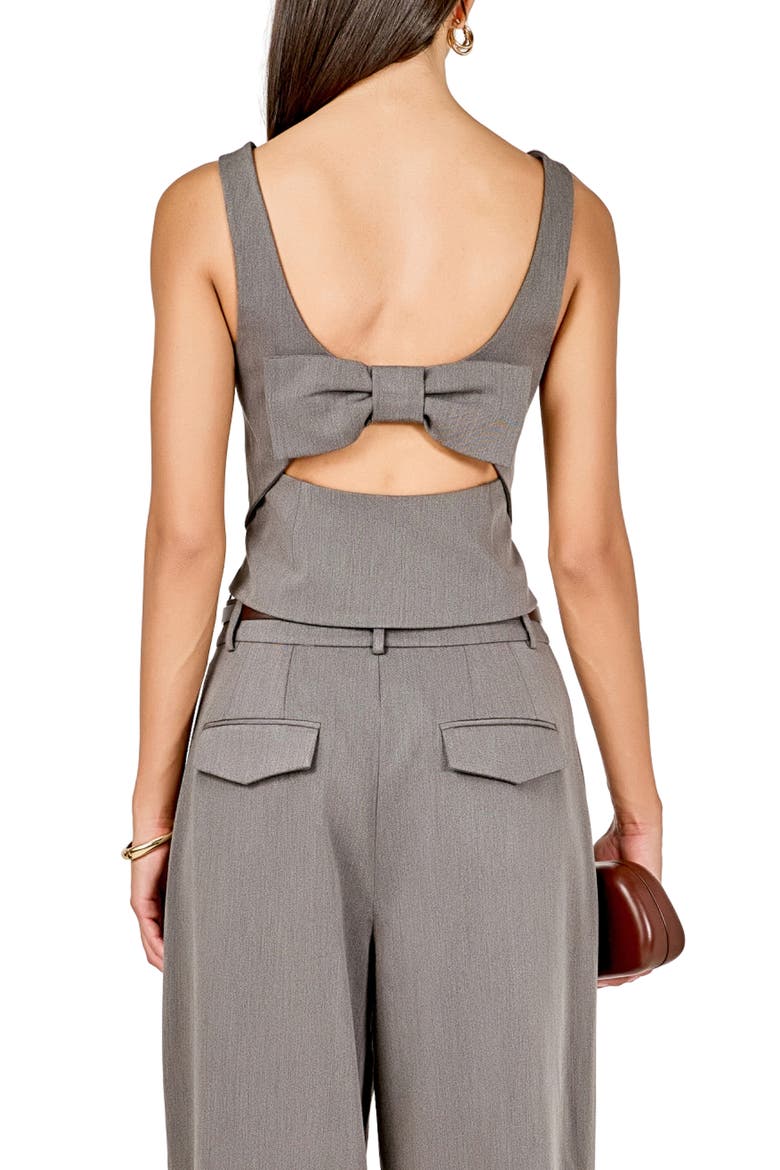 Back Bow Sleeveless Top, Alternate, color, GREY