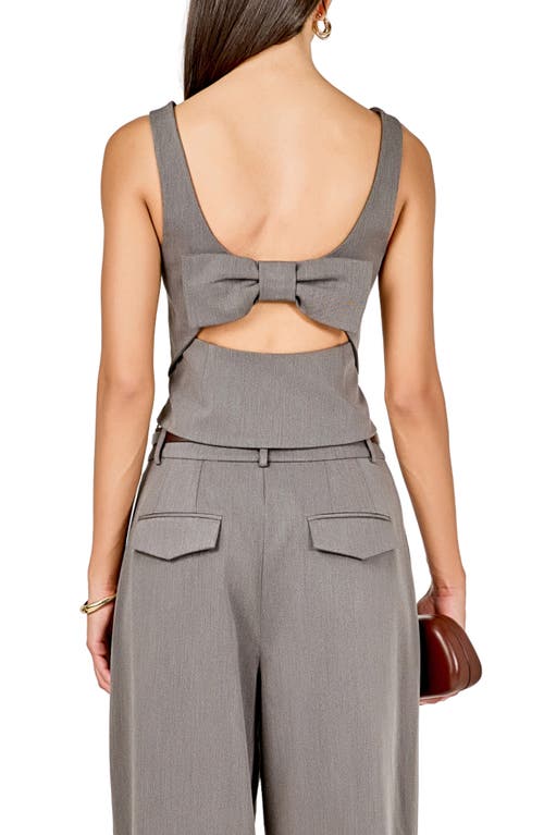 Endless Rose Back Bow Sleeveless Top In Gray