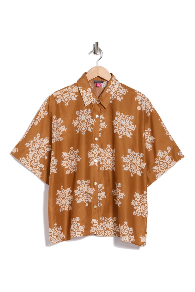 Tie Front Shirt, Alternate, color, ROOT BROWN