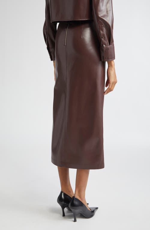 Alice And Olivia Alice + Olivia Maeve Faux Leather Midi Skirt In Brown