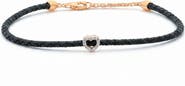 BY ADINA EDEN Diamond Heart Cutout Rope Chain Bracelet 14K