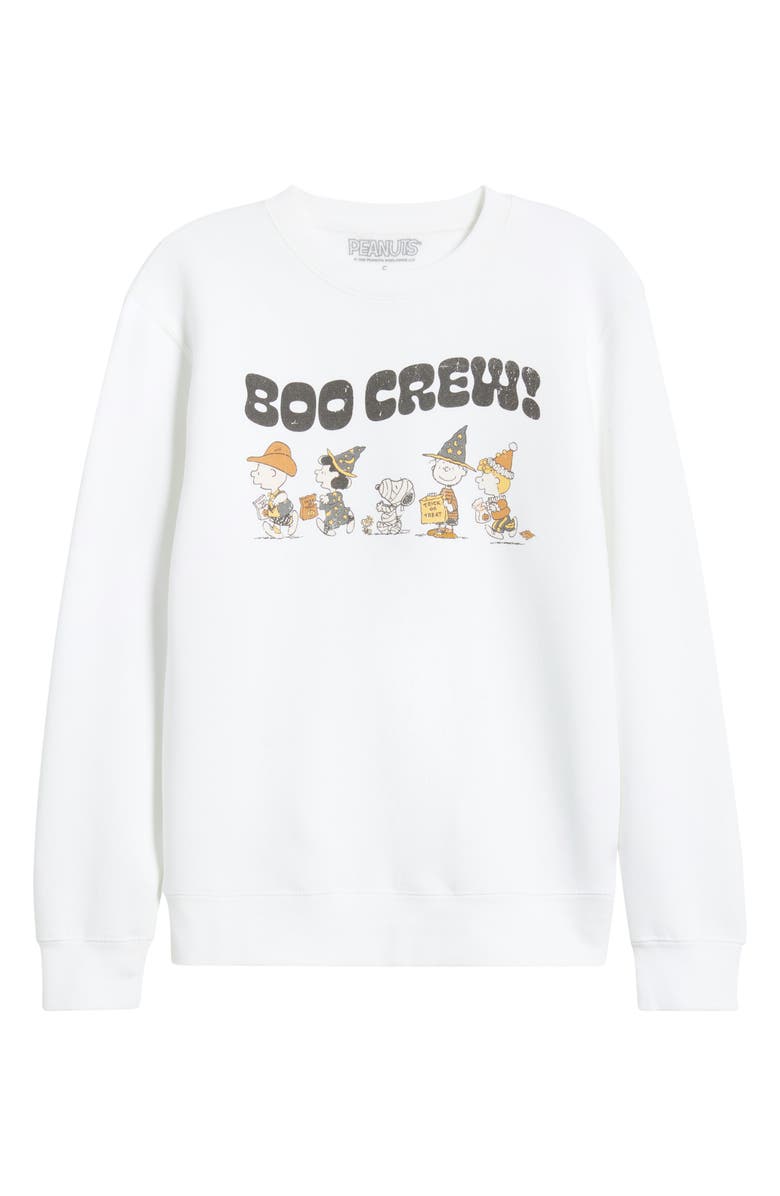 GOLDEN HOUR Peanuts<sup>®</sup> Boo Crew Graphic Sweatshirt, Alternate, color, Bright White
