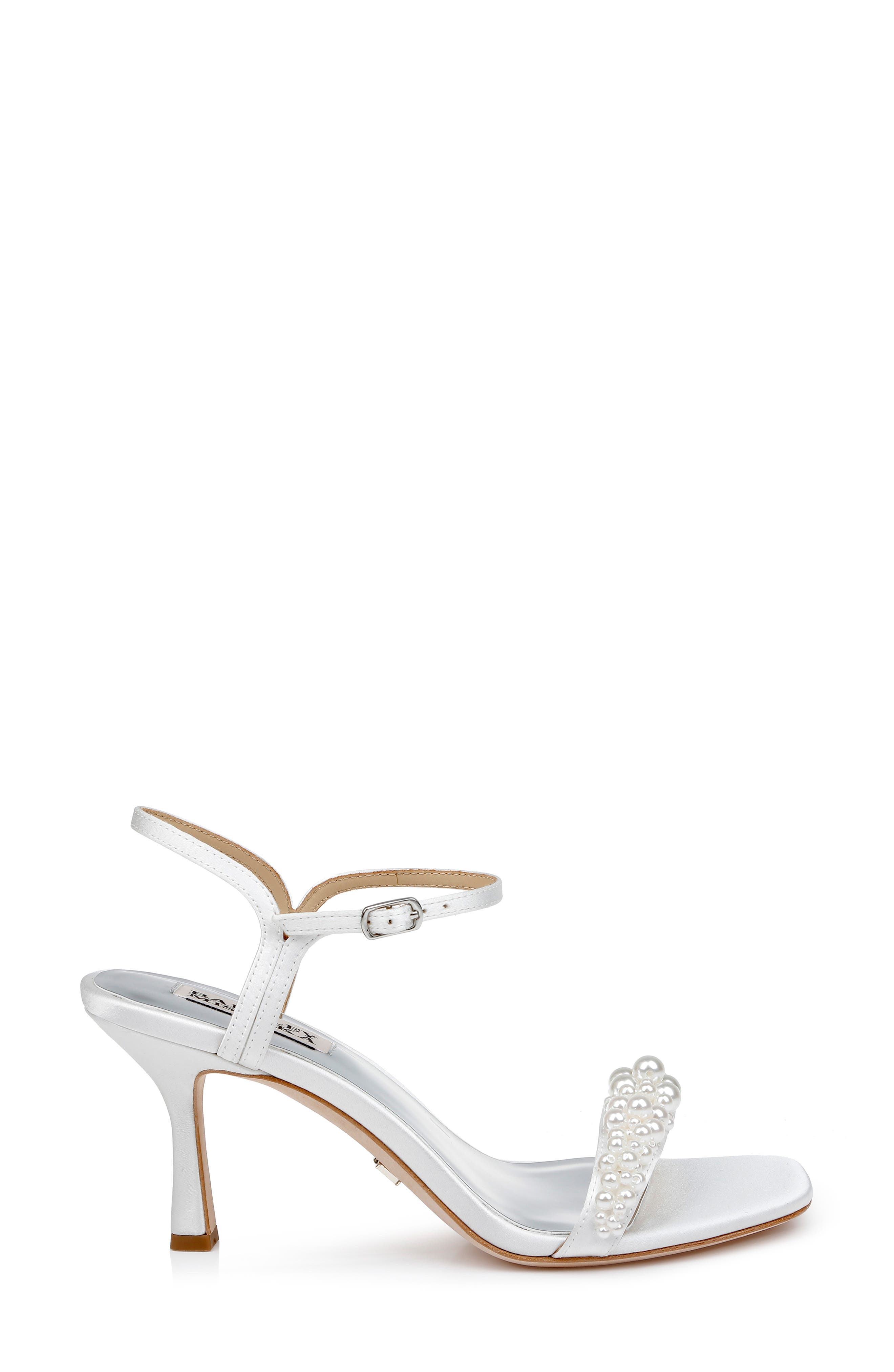 Badgley Mischka Collection Caitlyn Metallic Satin Sandal, Alternate, color, 