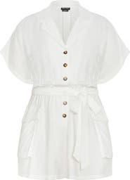 City Chic Jade Short Sleeve Playsuit