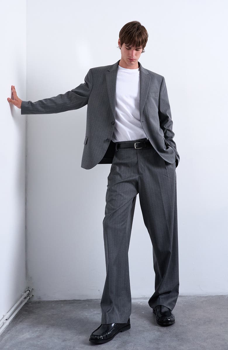 Topman Straight Leg Suit Pants, Alternate, color, Charcoal