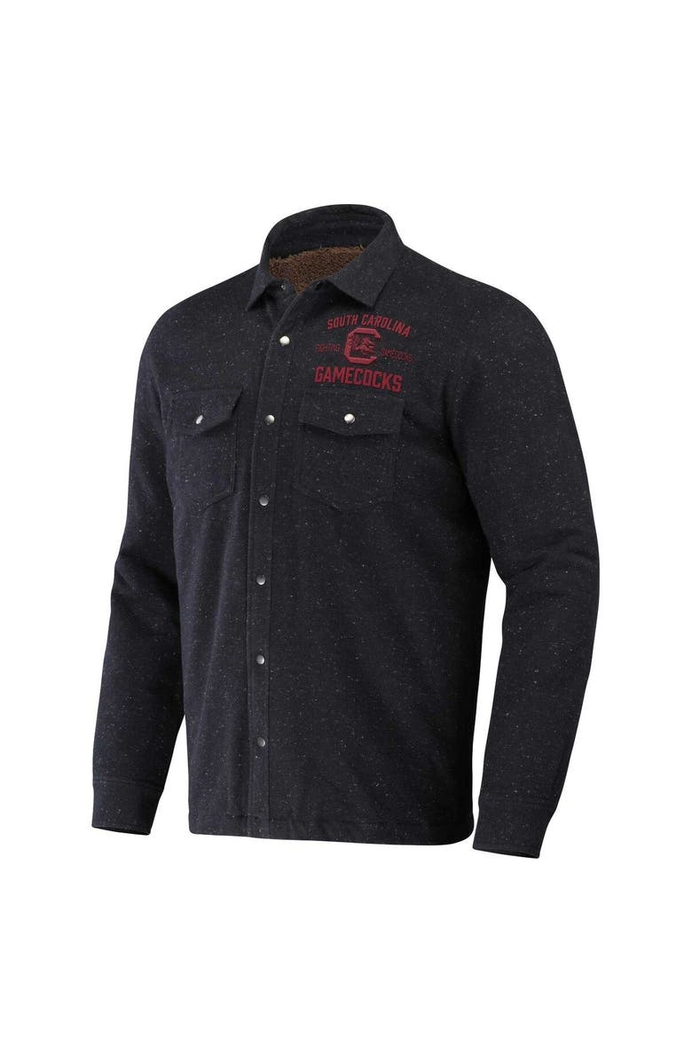 Darius Rucker Collection by Fanatics Men's Darius Rucker Collection by Fanatics Heather Charcoal South Carolina Gamecocks Sherpa-Lined Full-Snap Shacket, Alternate, color, Heather Charcoal
