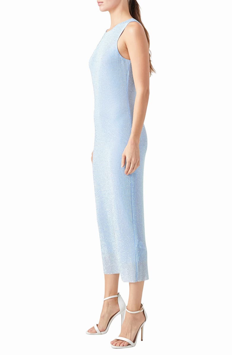 Endless Rose Embellished Rhinestone Mesh Midi Dress, Alternate, color, Powder Blue
