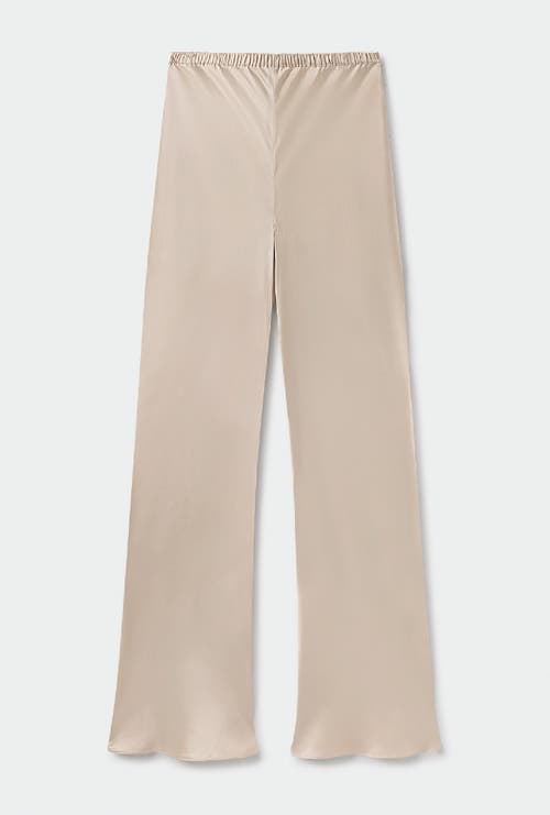 Silk Laundry Beige Bias Cut Lounge Pants In Hazelnut