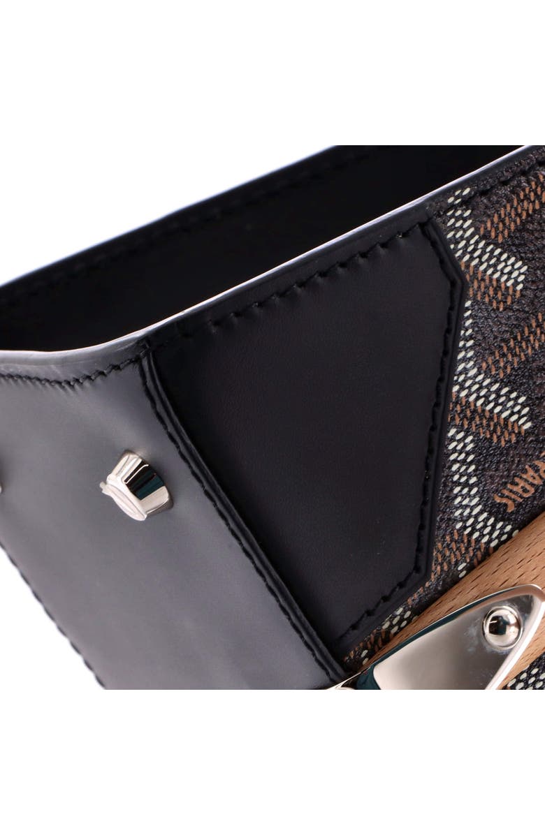 Pre-Owned Goyard Saigon Top Handle Bag Coated Canvas with Leather PM, Alternate, color, Black