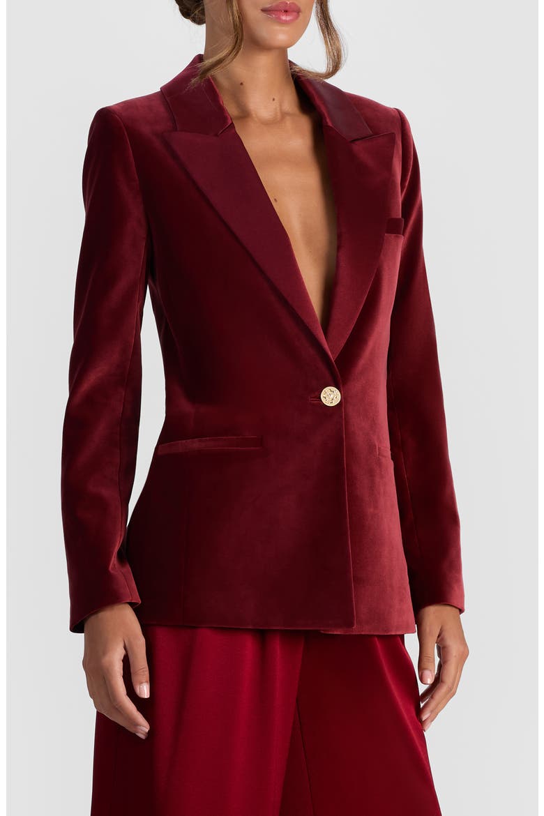 Silas Velvet Blazer, Alternate, color, OXBLOOD