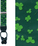 Trafalgar Green Shamrock Silk Button End Brace
