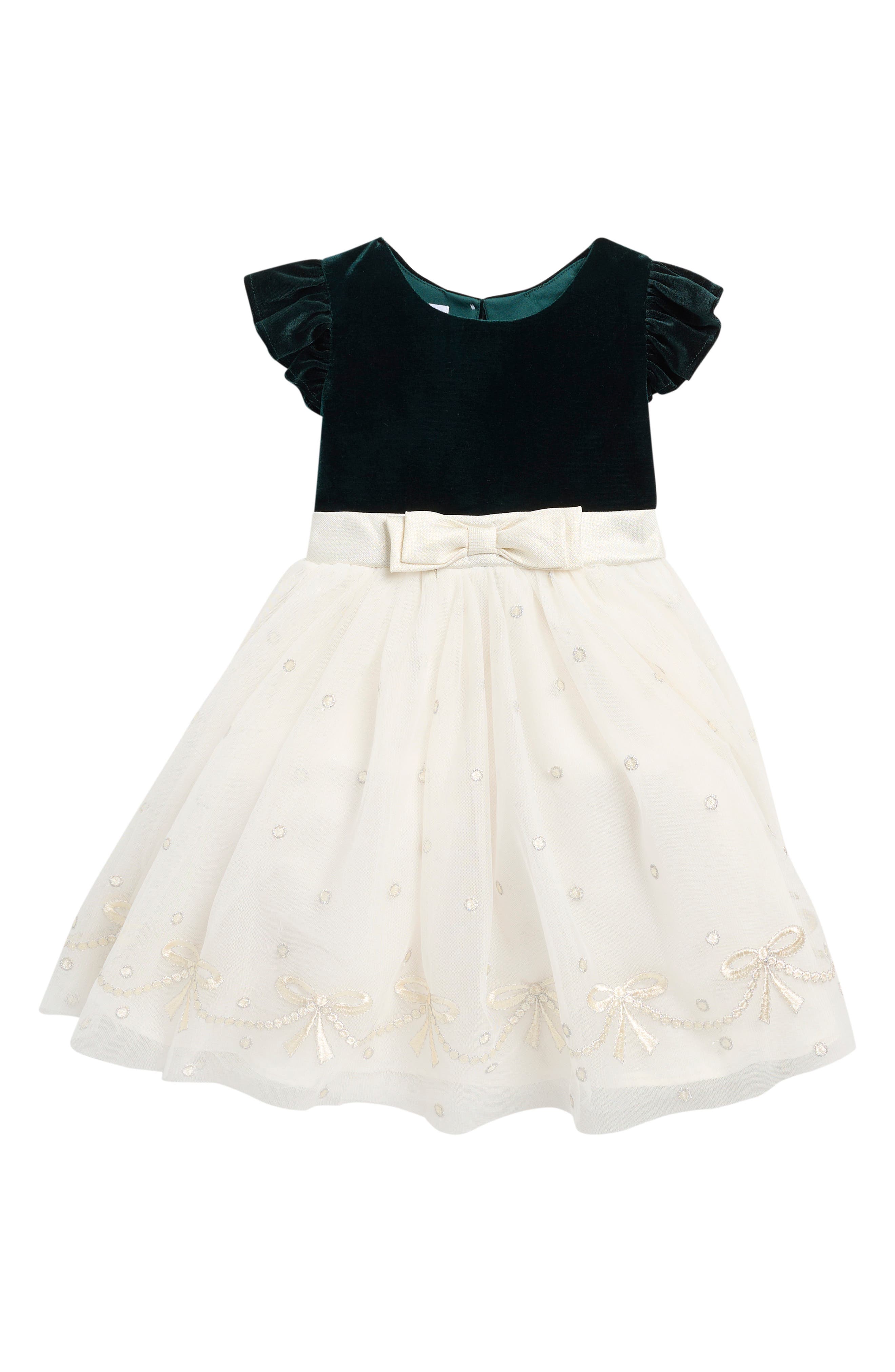 Kids' Stretch Velvet Party Dress