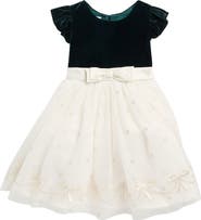 BLUEBERI boulevard Kids' Stretch Velvet Party Dress