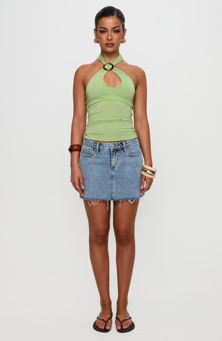 Princess Polly Quell Ruched Halter Top, Alternate, color, Green