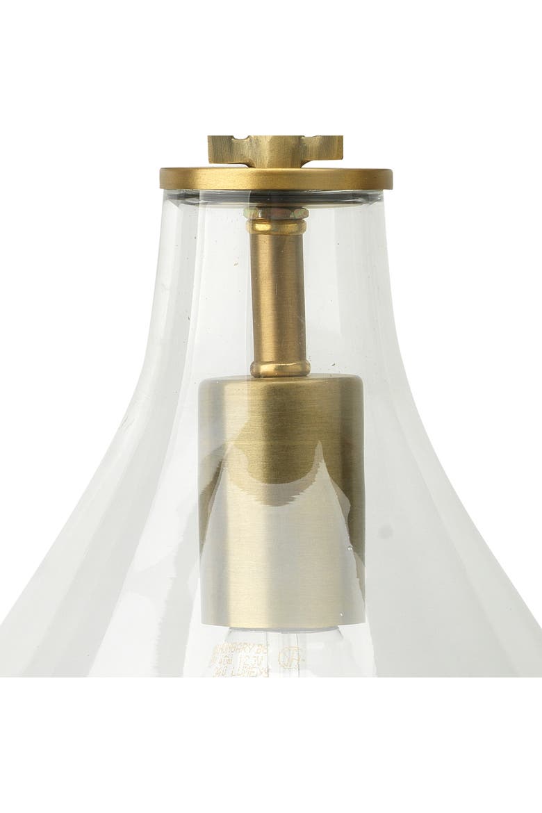 Tear Drop Hanging Wall Sconce, Clear Glass and Antique Brass, Alternate, color, Antique Brass