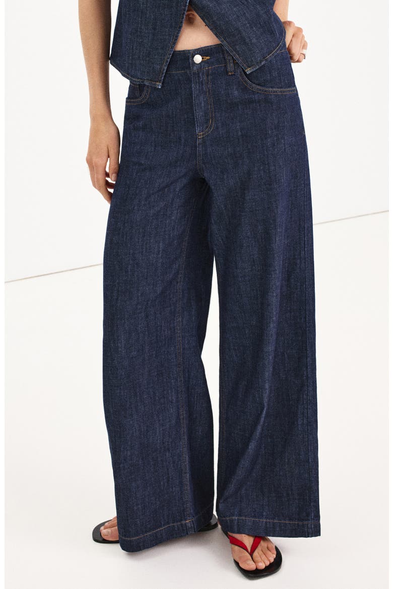 Wide Leg Rinse Wash Jeans, Main, color, OPEN BLUE