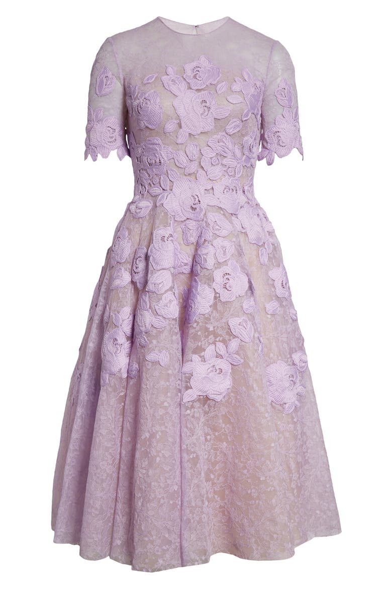 English Rose Guipure Lace Cocktail Dress, Alternate, color, THISTLE