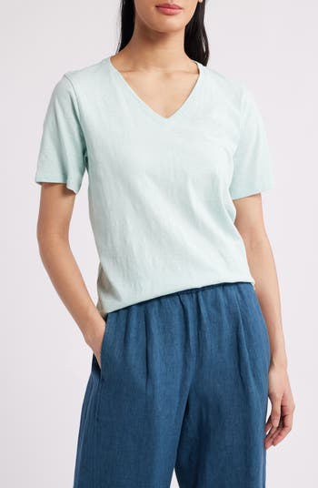 Eileen Fisher Easy V-Neck Organic Cotton T-Shirt Nordstromrack