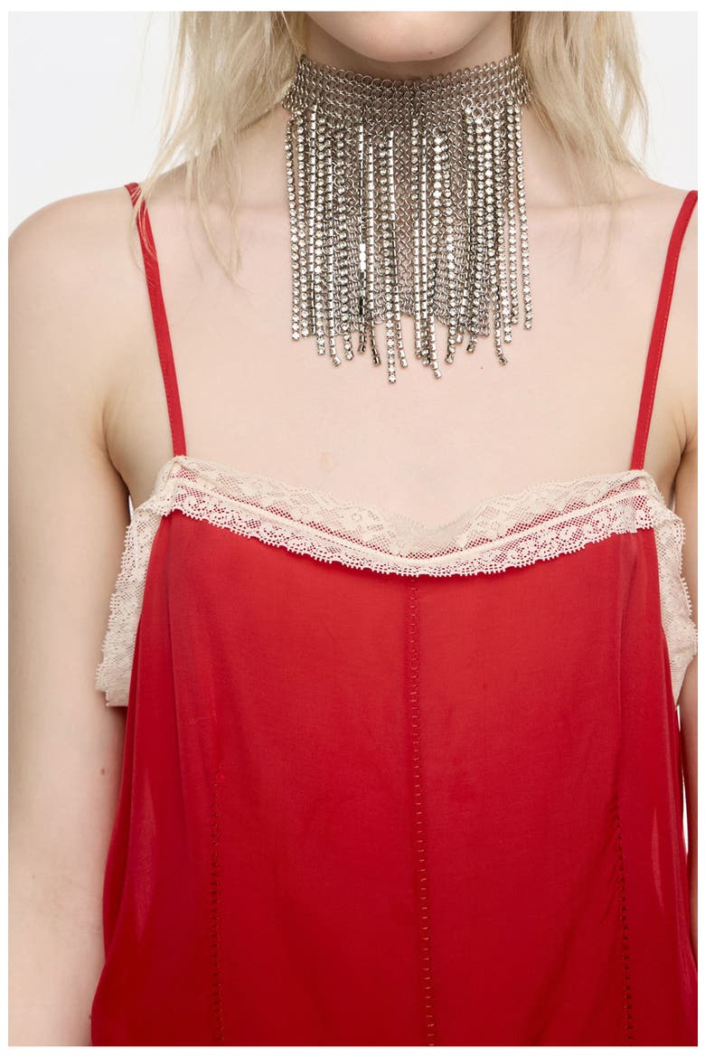 Dress With Contrast Lace Straps, Alternate, color, RED