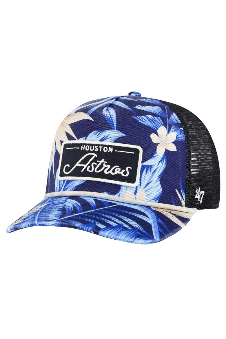 Men's '47 Navy Houston Astros Tropicalia Trucker Hitch Adjustable Hat, Main, color, Navy