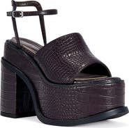 AZALEA WANG Anthelmine Croc Embossed Platform Sandal