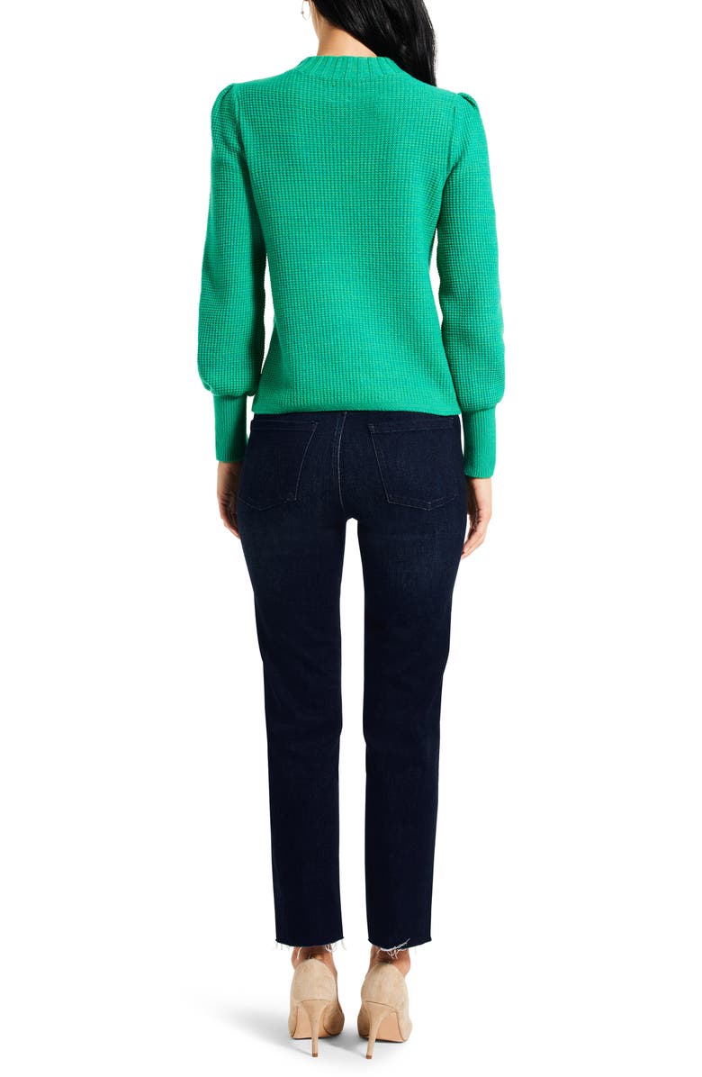 NIC+ZOE Puff Shoulder Waffle Stitch Sweater, Alternate, color,