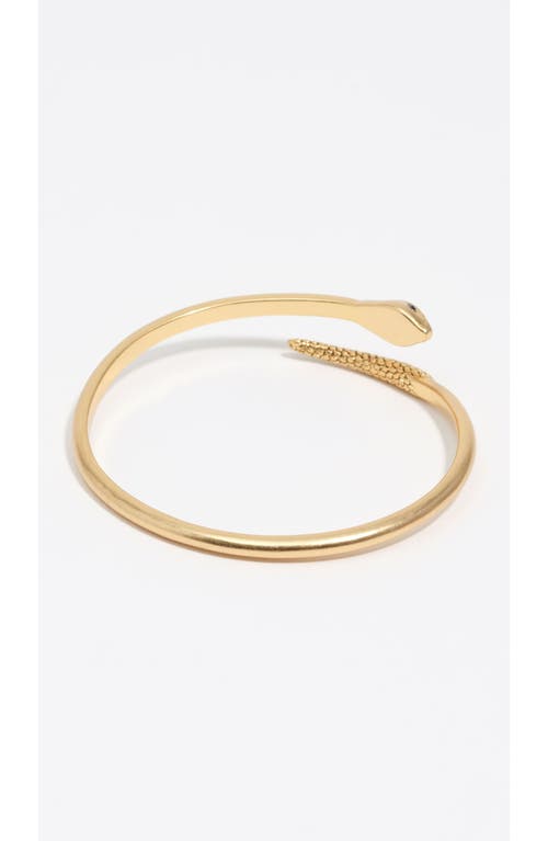 Bimba Y Lola Aged Rigid Textured Snake Bracelet In Gold