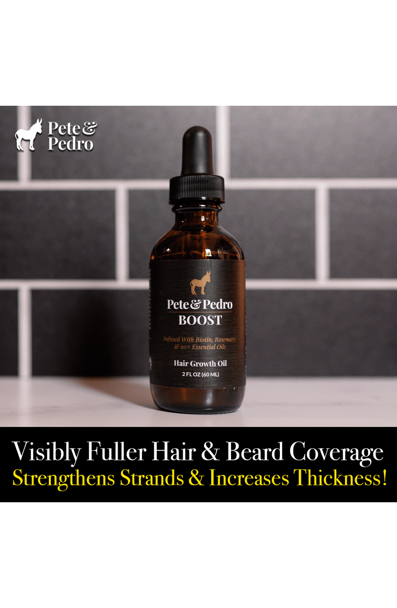 Pete & Pedro Boost Hair & Beard Growth Strengthening Serum With Biotin & Rosemary, Alternate, color, Brown