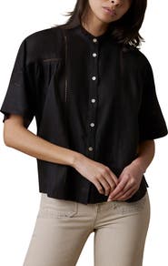 Faherty Luna Lattice Inset Linen Shirt