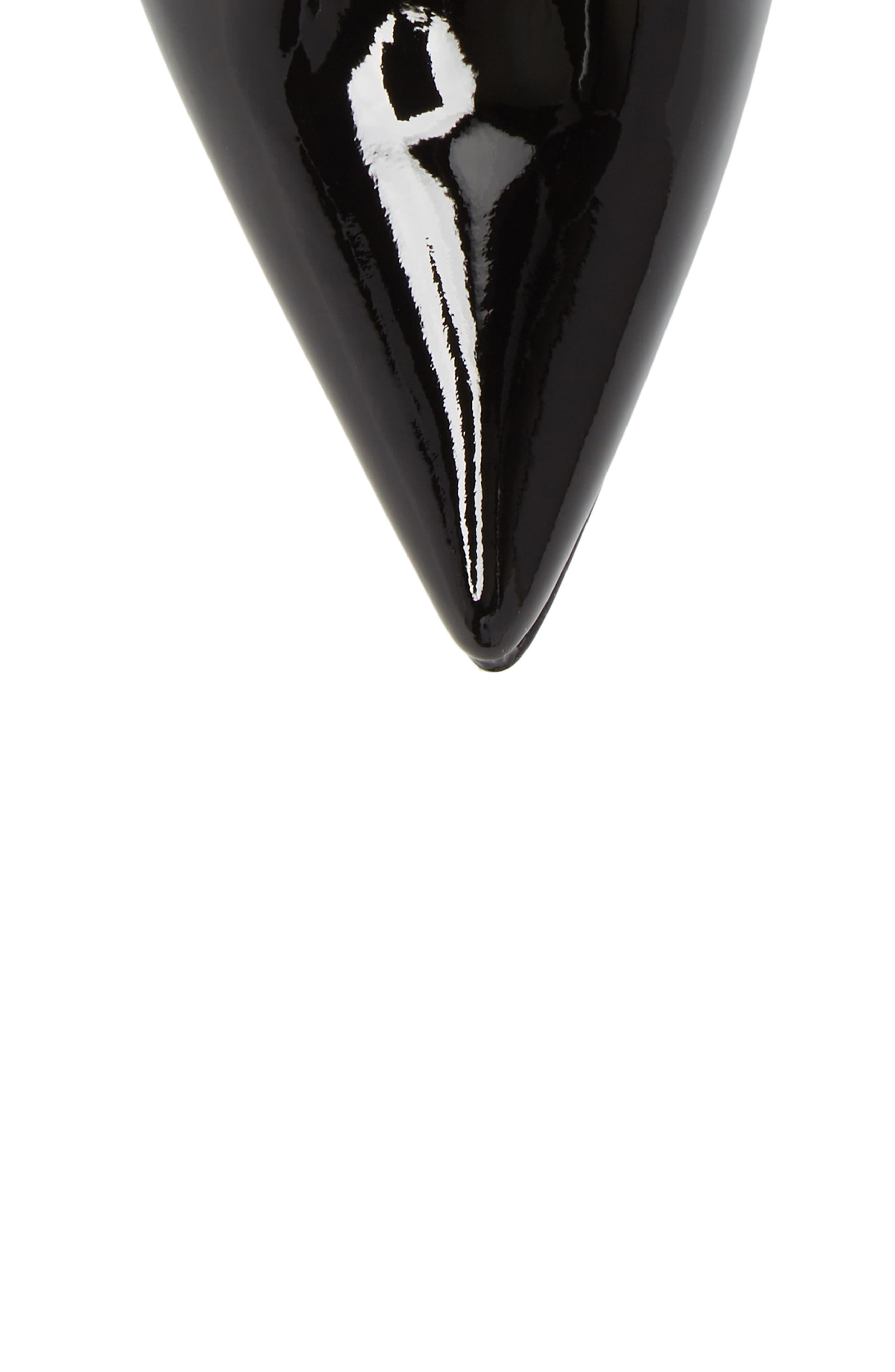 Faith Pointy Toe Laced Bootie, Alternate, color, BLACK PATENT