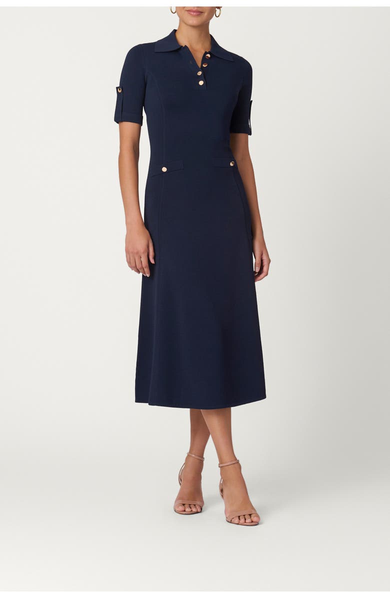 Shoshanna Edgemont Knit Saylor Dress, Main, color, Navy