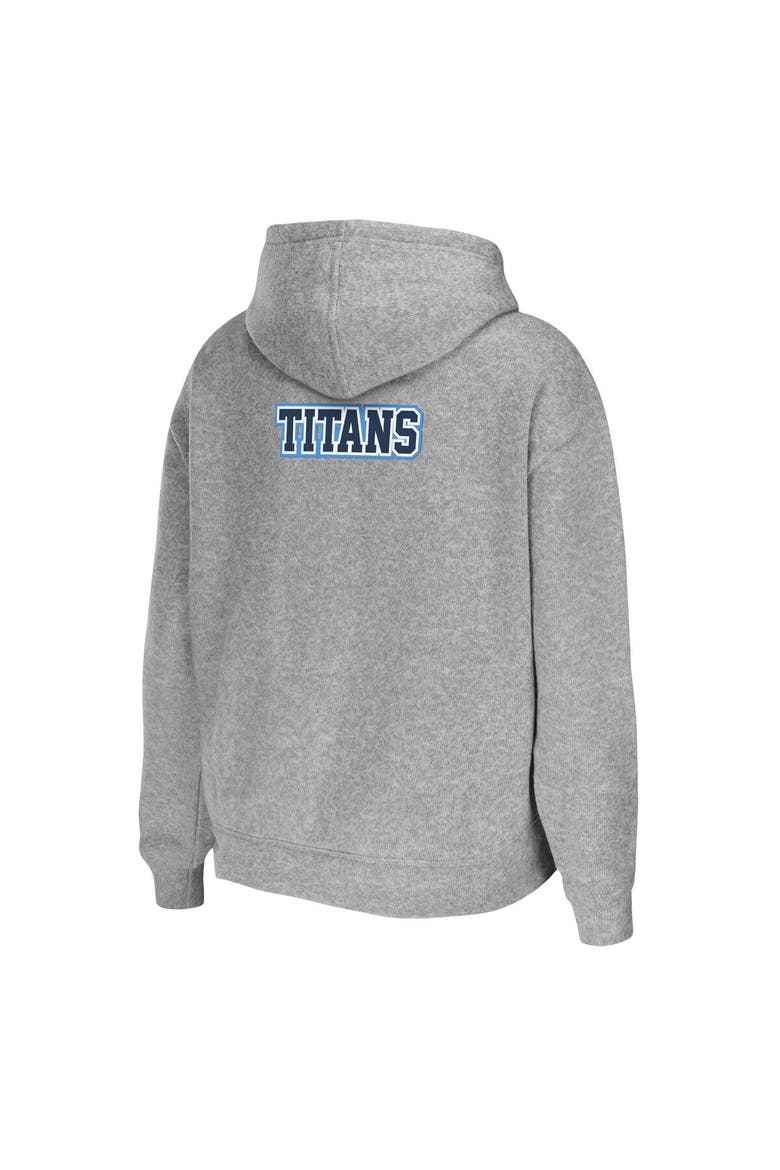 Women's WEAR by Erin Andrews Heathered Gray Tennessee Titans Team Full-Zip Hoodie, Alternate, color, Navy