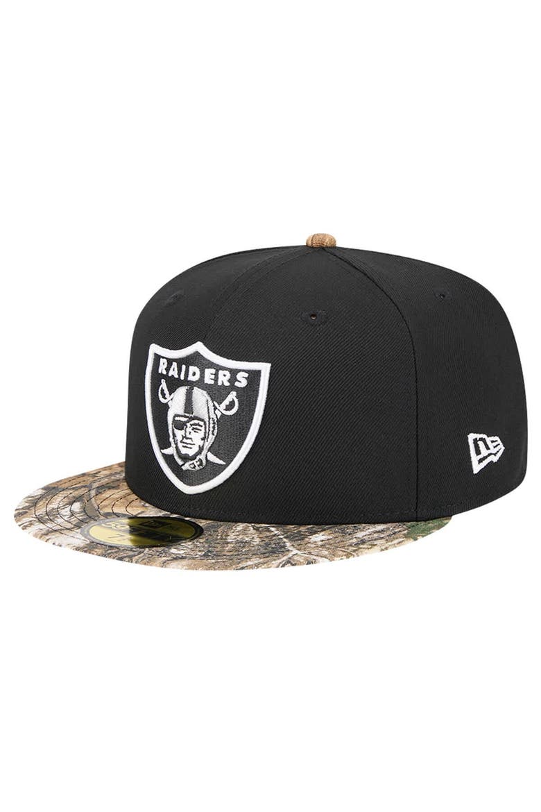 Men's New Era Black Las Vegas Raiders Active Two-Tone Camo 59FIFTY Fitted Hat, Main, color, Black