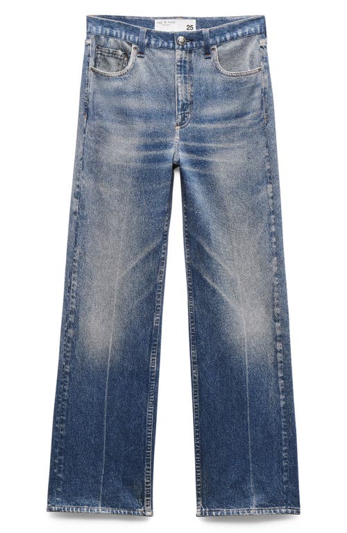 Rag & Bone Miramar Shea Wide Leg Cotton Terry Sweatpant Jeans In Blue