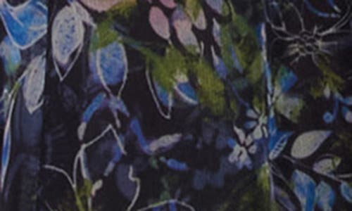 Lovestitch Floral Cap Sleeve Empire Waist High-low Midi Dress In Black