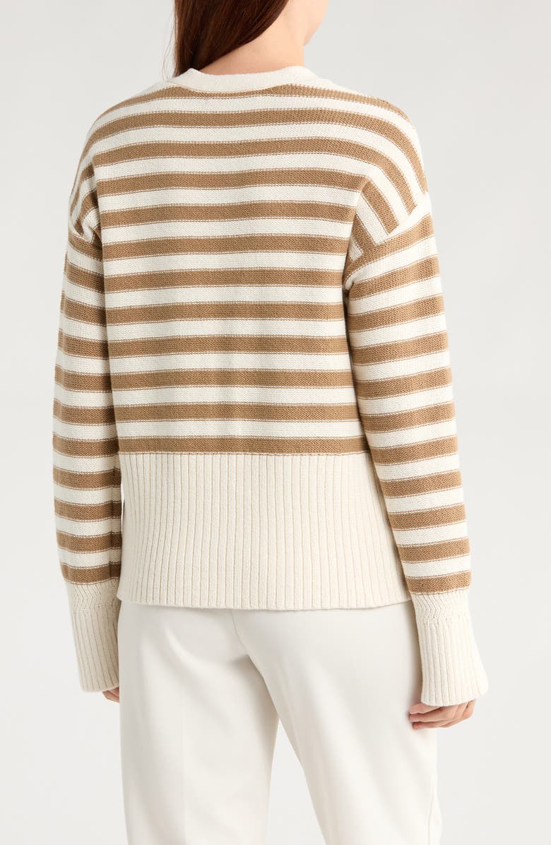 Veronica Beard Saylor Stripe Cotton Cardigan, Alternate, color,