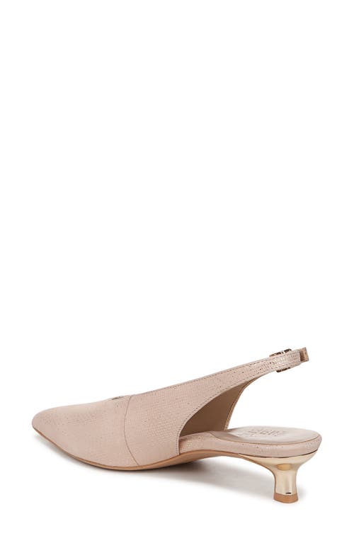 Naturalizer Nicolette Slingback Pointed Toe Kitten Heel Pump In Metallic Sand Beige
