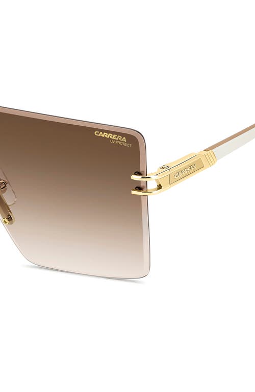 Carrera Eyewear 99mm Shield Mask Sunglasses In Gold Ivory/brown Sf