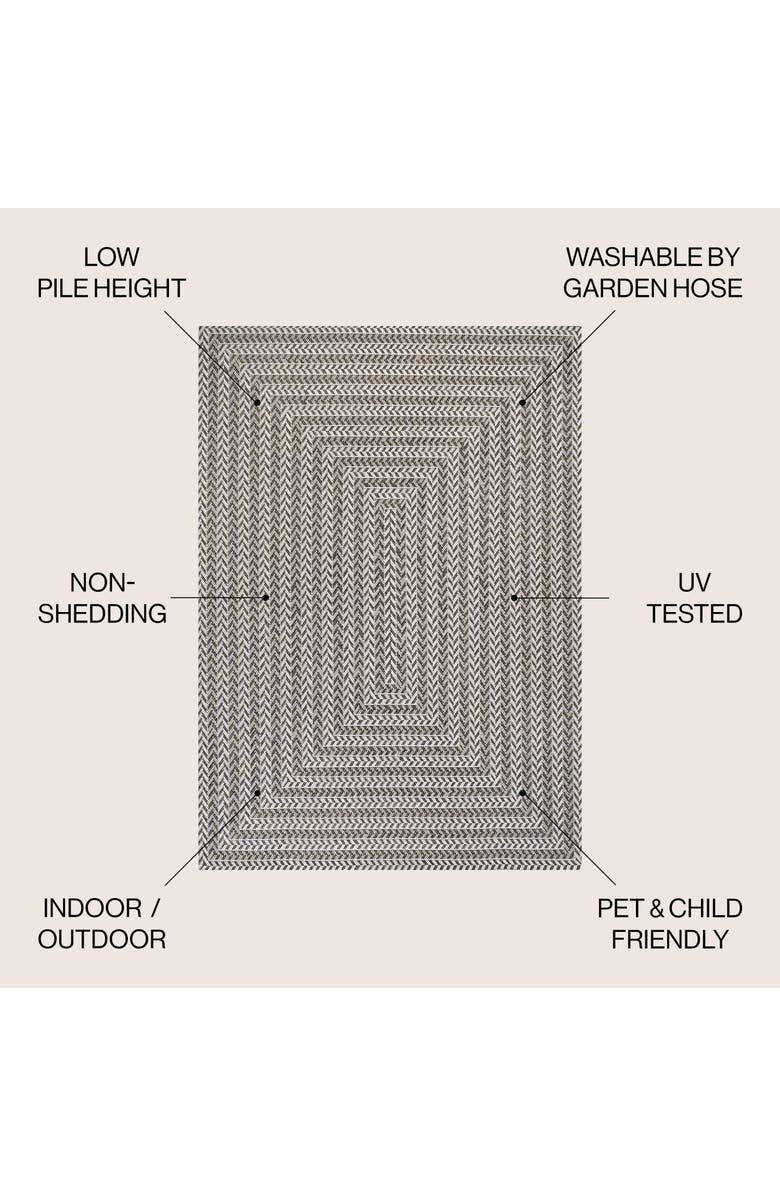 JONATHAN Y Chevron Modern Concentric Squares Indoor/Outdoor Area Rug, Alternate, color, Black/Light Gray